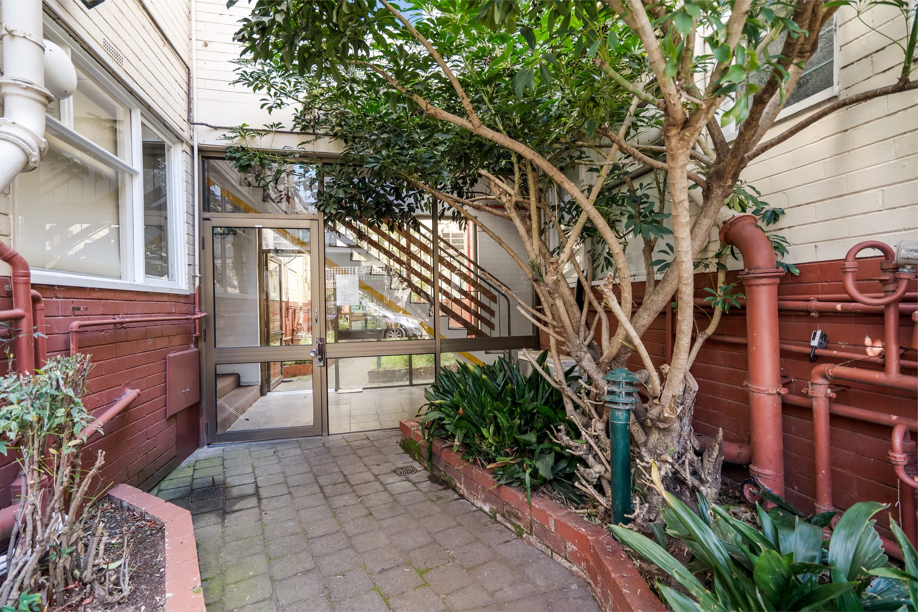 Courtyard entrance of a Melbourne apartment building